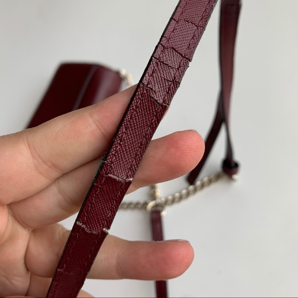 Michael Kors Collection Saffiano Crossbody Wallet Bag Burgundy Red - Picture 9 of 9